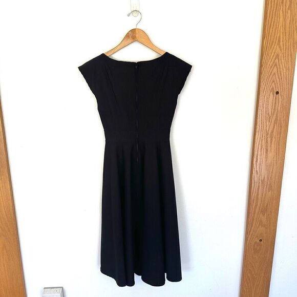 Stop Staring Women’s Solid Black 1950s Retro Pinup Rockabilly Swing Dress - Picture 3 of 9